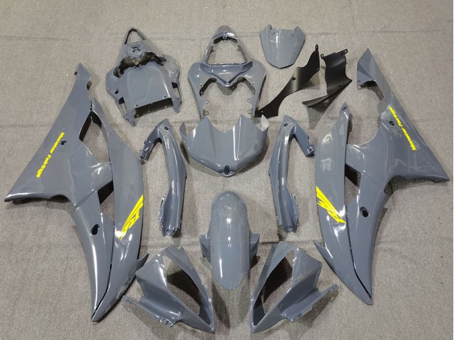 2008-2016 Yamaha R6 Motorcycle Fairings - Nardo Grey High Viz Yellow Decals UK