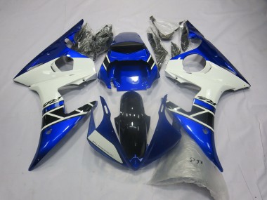 Best 2005 Yamaha R6 Motorcycle Fairings - Blue White Glossy Black UK