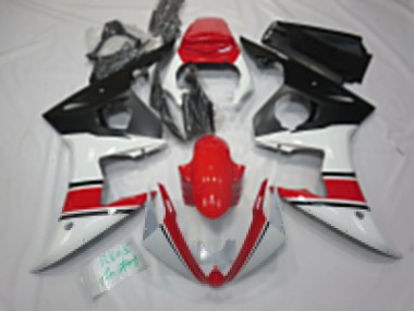 Best 2005 Yamaha R6 Motorcycle Fairings - White Red Black UK