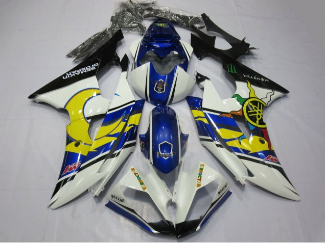 2008-2016 Yamaha R6 Motorcycle Fairings - White Blue Black Yellow UK