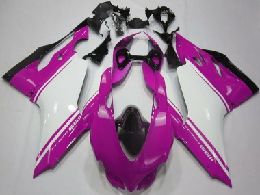 Best 2011-2014 Ducati 1199 Motorcycle Fairings - Pink White Black UK