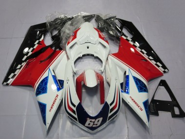 Best 2007-2014 Ducati 1098 Motorcycle Fairings - White Red Black Blue 69 UK