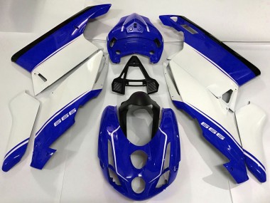 Best 2003-2004 Ducati 999 Motorcycle Fairings - White Blue Black UK