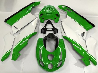 Best 2003-2004 Ducati 999 Motorcycle Fairings - White Green Black UK