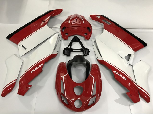 2003-2004 Ducati 999 Motorcycle Fairings - White Red Black UK