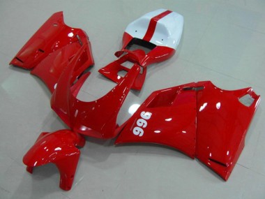 Best 1993-2005 Ducati 996 Motorcycle Fairings - Glossy Red White UK