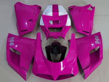 Best 1993-2005 Ducati 996 Motorcycle Fairings - Glossy Pink White Black UK