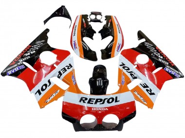 Best 1987-1989 Honda CBR400RR NC23 Motorcycle Fairings - Orange White Red Glossy Black Repsol HRC UK