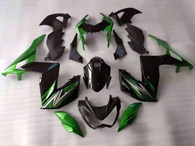 Best 2015-2016 Kawasaki Z250/Z300 Motorcycle Fairings - Green Black White UK