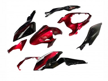 Best 2018-2024 Kawasaki Z400 Motorcycle Fairings - Candy Red Glossy Black UK