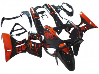Best 1993-2007 Kawasaki ZZR400 Motorcycle Fairings - Glossy Black Red Corona Extra UK