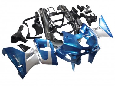 Best 1998-2003 Kawasaki ZZR600 Motorcycle Fairings - Blue Silver Black UK