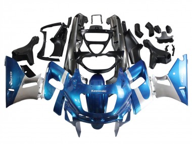 Best 1998-2003 Kawasaki ZZR600 Motorcycle Fairings - Blue Silver Black UK