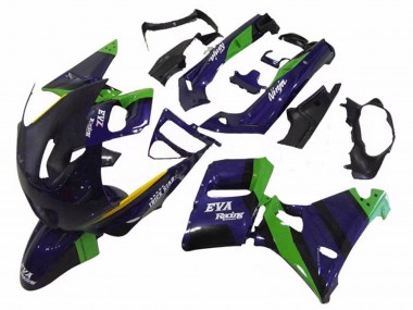 Best 1998-2003 Kawasaki ZZR600 Motorcycle Fairings - Green Dark Blue Purple Trick Star Eva Racing UK