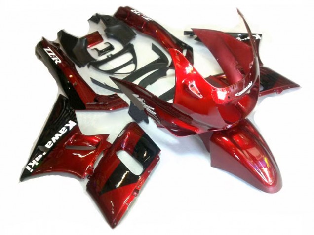 1998-2003 Kawasaki ZZR600 Motorcycle Fairings - Red Glossy Black UK