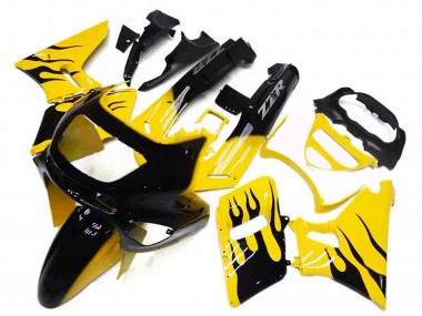 Best 1998-2003 Kawasaki ZZR600 Motorcycle Fairings - Yellow Black Flame UK