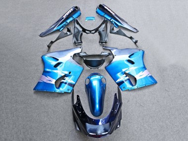 Best 1993-2003 Kawasaki ZZR1100 Motorcycle Fairings - Glossy Blue Grey UK