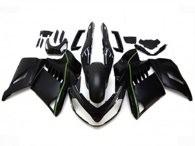 Best 2007-2009 Kawasaki GTR1400/ZG1400 Motorcycle Fairings - Matte Black Green Lines UK