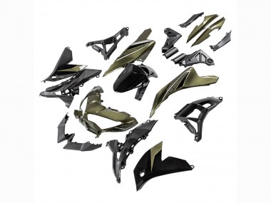 Best 2021-2024 Kawasaki Versys 650 Motorcycle Fairings - Dark Green Black UK