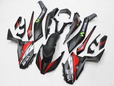 Best 2017-2021 Yamaha XMAX300 Motorcycle Fairings - Matte Black Red MoviStar ENEOS 46 UK