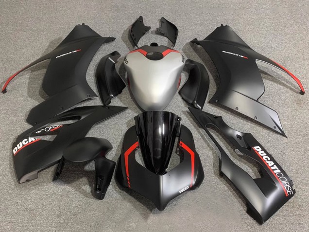 2020-2024 Ducati Panigale V2 Motorcycle Fairings - Silver Red Matte Black Corse UK