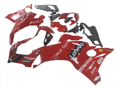 Best 2020-2021 Ducati Panigale V4 V4S Motorcycle Fairing - Red Glossy Black Lenovo 117 UK