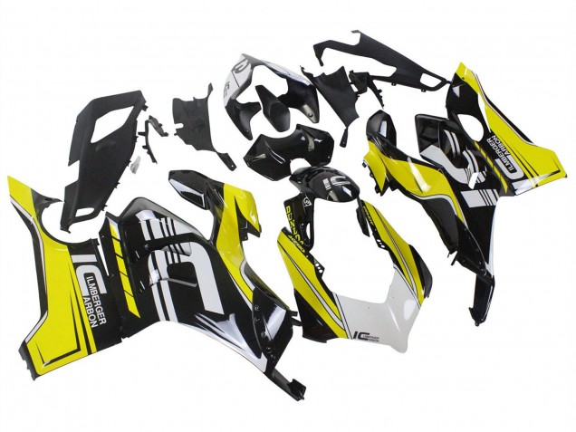 2020-2021 Ducati Panigale V4 V4S Motorcycle Fairings - Yellow White Glossy Black UK