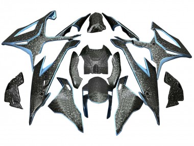 Best 2019-2022 BMW S1000RR Motorcycle Fairings - Black Light Blue Forged Carbon Fiber UK