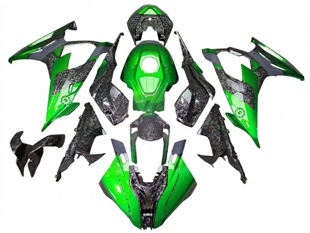 2019-2022 BMW S1000RR Motorcycle Fairings - Green Forged Carbon Fiber UK