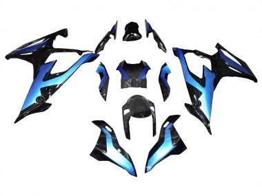 Best 2019-2022 BMW S1000RR Motorcycle Fairings - Black Gradient Blue UK