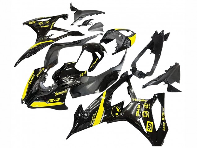 2019-2022 BMW S1000RR Motorcycle Fairings - Glossy Black Yellow UK