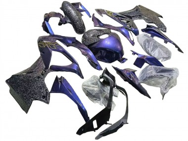 Best 2015-2016 BMW S1000RR Motorcycle Fairings - Gradient Purple Blue Forged Carbon Fiber UK