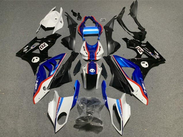 2009-2014 BMW S1000RR Motorcycle Plastics - White Red Blue Glossy Black UK