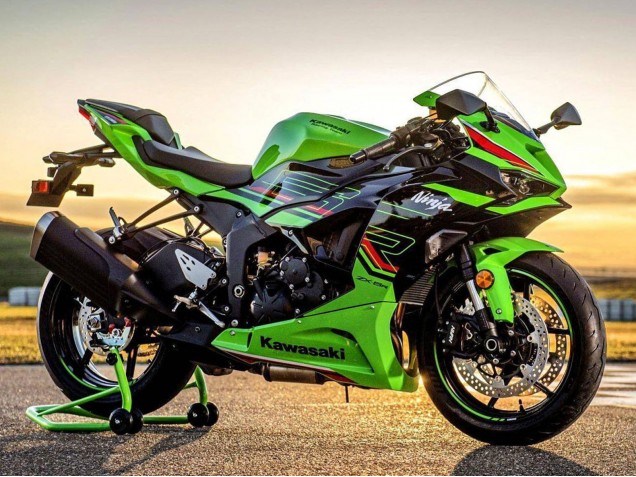 2023-2026 Kawasaki ZX6R Motorcycle Fairings - Green Black UK