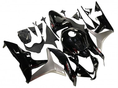 Best 2007-2008 Honda CBR600RR Motorcycle Fairing Kits - Silver Glossy Black UK