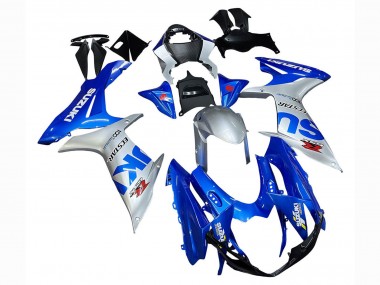 Best 2011-2024 Suzuki GSXR 600 / GSXR 750 Motorcycle Fairings - Blue Silver Ecstar UK
