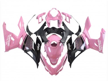 Best 2018-2024 Kawasaki Ninja 400 Motorcycle Fairings - Pink Matte Black Honeycomb UK