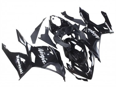 Best 2018-2024 Kawasaki Ninja 400 Motorcycle Fairings - Glossy Black Matte Black White Decals UK