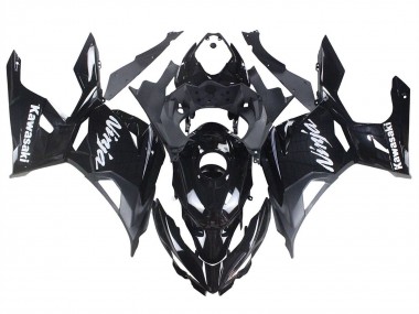 Best 2018-2024 Kawasaki Ninja 400 Motorcycle Fairings - Glossy Black Matte Black White Decals UK