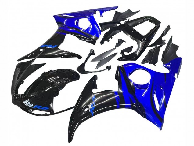 2003-2004 Yamaha YZF R6 Motorcycle Fairing - Blue Glossy Black UK
