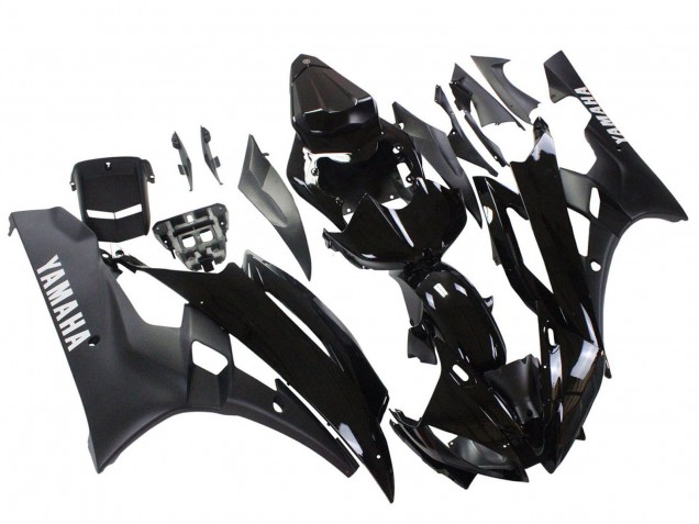 2006-2007 Yamaha YZF 600 R6 Motorcycle Fairings - Glossy Black Matte Black UK