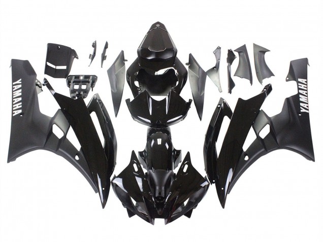 2006-2007 Yamaha YZF 600 R6 Motorcycle Fairings - Glossy Black Matte Black UK