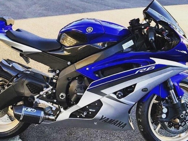 2008-2016 Yamaha YZF 600 R6 Motorcycle Fairings - Silver Blue UK