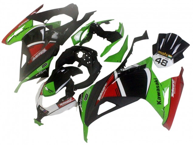 2013-2017 Kawasaki EX300 Motorcycle Fairings - Green White Red Black Elf UK