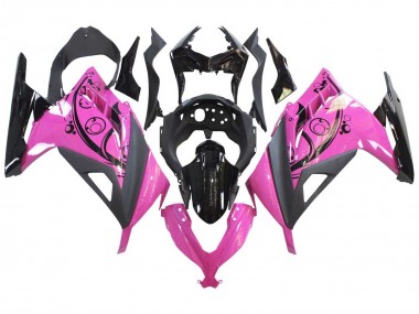 Best 2013-2024 Kawasaki EX300 Motorcycle Fairings - Pink Black UK