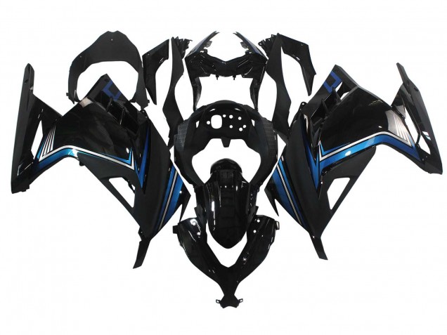 2013-2017 Kawasaki EX300 Motorcycle Fairings - Glossy Black Blue UK