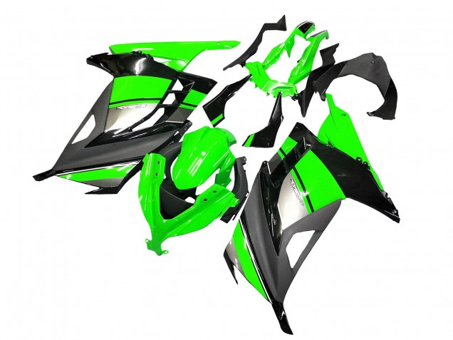 2013-2024 Kawasaki EX300 Motorcycle Fairings - Green Silver Black UK