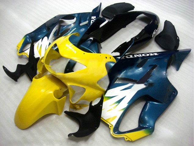 1999-2000 Honda CBR600 F4 Motorcycle Fairings - Yellow Dark Blue Glossy Black UK