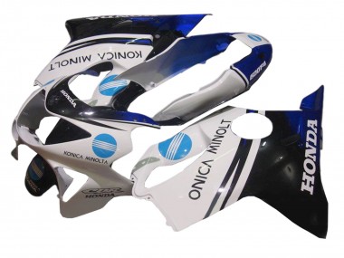 Best 1999-2000 Honda CBR600 F4 Motorcycle Fairing - White Blue Glossy Black Konica Minolta UK