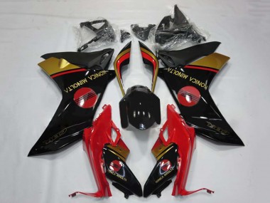 Best 2011-2013 Honda CBR600F Motorcycle Fairings - Red Gold Glossy Black Konica Minolta UK